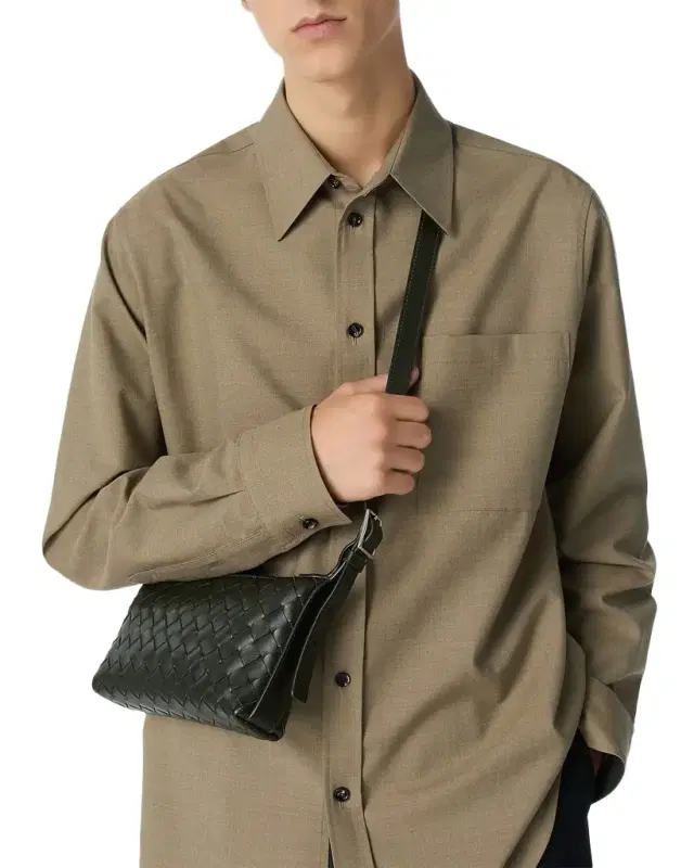 Bottega Veneta Men 's Traveler Leather Phone Pouch