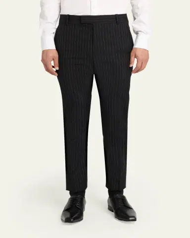 Alexander McQueen Men's Pinstripe Wool Cigarette Trousers | Thumbnail 4 Alexander McQueen Men's Pinstripe Wool Cigarette Trousers | Thumbnail 4