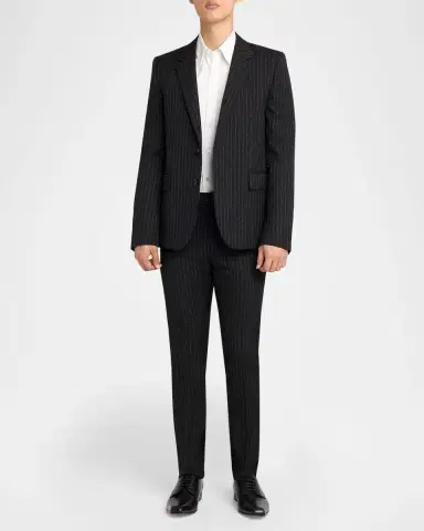 Alexander McQueen Men's Pinstripe Wool Cigarette Trousers | Thumbnail 6 Alexander McQueen Men's Pinstripe Wool Cigarette Trousers | Thumbnail 6