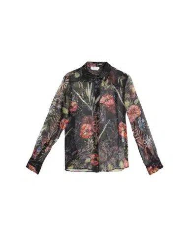 Alexander McQueen Floral-Print Silk Organza Collared Blouse | Thumbnail 1