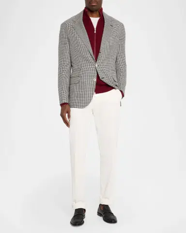 Brunello Cucinelli Men's Cotton Rib Full-Zip Cardigan | Thumbnail 11 Brunello Cucinelli Men's Cotton Rib Full-Zip Cardigan | Thumbnail 11