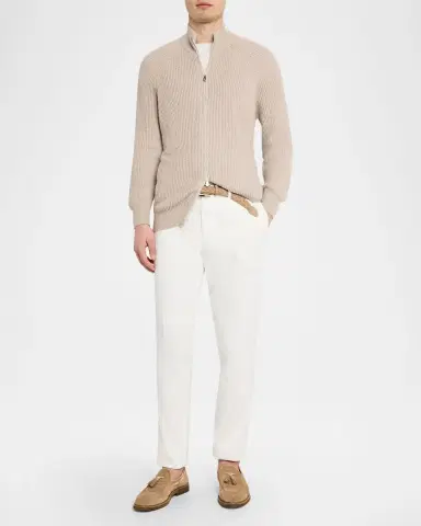 Brunello Cucinelli Men's Cotton Rib Full-Zip Cardigan | Thumbnail 19 Brunello Cucinelli Men's Cotton Rib Full-Zip Cardigan | Thumbnail 19