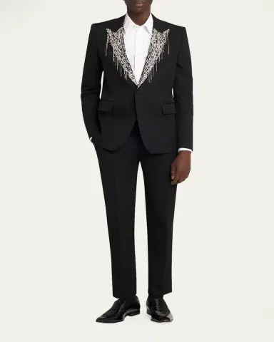Alexander McQueen Men's Artie Beaded Leather Loafers | Thumbnail 3 Alexander McQueen Men's Artie Beaded Leather Loafers | Thumbnail 3