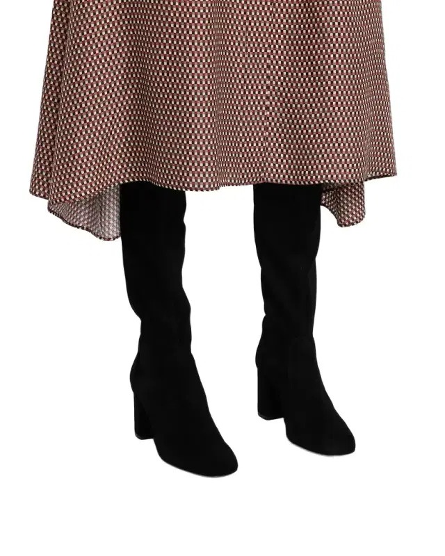 75mm Lucie Stretch Suede Knee-High Boots