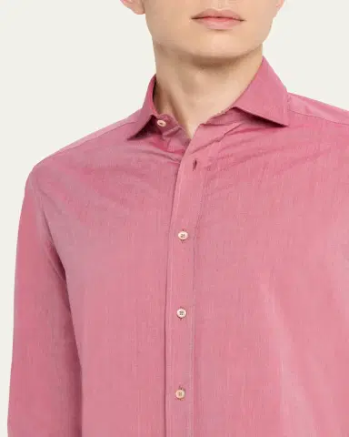 Brunello Cucinelli Men's Cotton Slim-Fit Button-Down Shirt | Thumbnail 5 Brunello Cucinelli Men's Cotton Slim-Fit Button-Down Shirt | Thumbnail 5