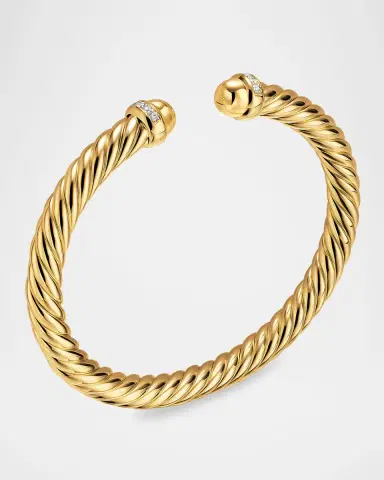David Yurman Cablespira Flex Bracelet with Diamonds in 18K Gold | Thumbnail 2 David Yurman Cablespira Flex Bracelet with Diamonds in 18K Gold | Thumbnail 2