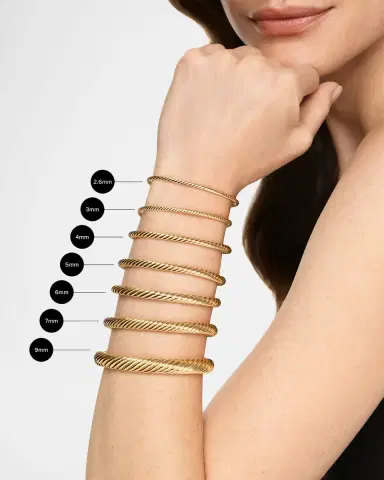 David Yurman Cablespira Flex Bracelet with Diamonds in 18K Gold | Thumbnail 3 David Yurman Cablespira Flex Bracelet with Diamonds in 18K Gold | Thumbnail 3