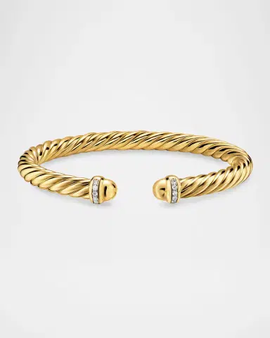 David Yurman Cablespira Flex Bracelet with Diamonds in 18K Gold | Thumbnail 4 David Yurman Cablespira Flex Bracelet with Diamonds in 18K Gold | Thumbnail 4