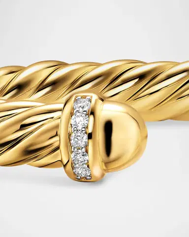 David Yurman Cablespira Flex Bracelet with Diamonds in 18K Gold | Thumbnail 5 David Yurman Cablespira Flex Bracelet with Diamonds in 18K Gold | Thumbnail 5