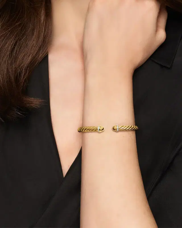 Cablespira Flex Bracelet with Diamonds in 18K Gold