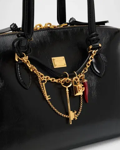 Dolce & Gabbana Charm-Embellished Leather Top-Handle Bag | Thumbnail 5 Dolce & Gabbana Charm-Embellished Leather Top-Handle Bag | Thumbnail 5