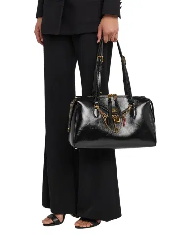 Dolce & Gabbana Charm-Embellished Leather Top-Handle Bag | Thumbnail 1 Dolce & Gabbana Charm-Embellished Leather Top-Handle Bag | Thumbnail 1