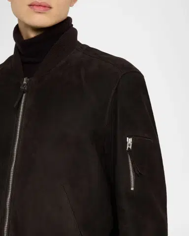 Tom Ford Men's Suede Lambskin Bomber Jacket | Thumbnail 4 Tom Ford Men's Suede Lambskin Bomber Jacket | Thumbnail 4