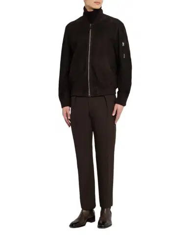 Tom Ford Men's Suede Lambskin Bomber Jacket | Thumbnail 1 Tom Ford Men's Suede Lambskin Bomber Jacket | Thumbnail 1