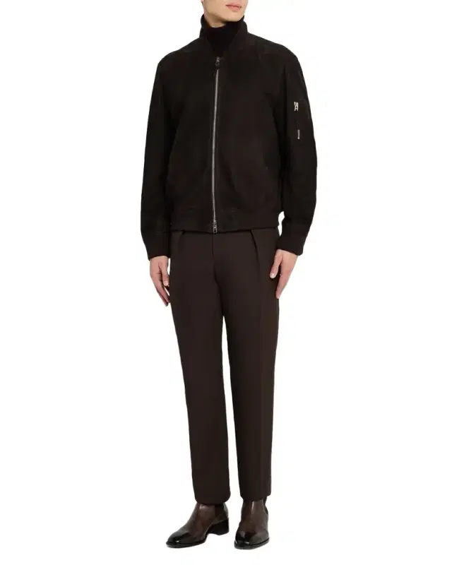 TOM FORD Men 's Suede Lambskin Bomber Jacket