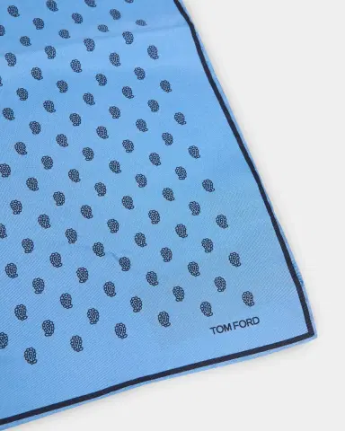 Tom Ford Men's Micro Paisley-Print Silk Pocket Square | Thumbnail 2