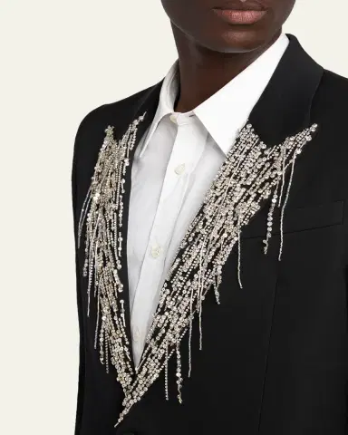 Alexander McQueen Men's Crystal Embroidery Single-Breasted Sport Coat | Thumbnail 5 Alexander McQueen Men's Crystal Embroidery Single-Breasted Sport Coat | Thumbnail 5