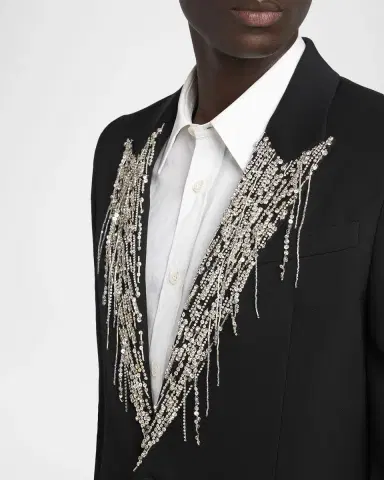 Alexander McQueen Men's Crystal Embroidery Single-Breasted Sport Coat | Thumbnail 9 Alexander McQueen Men's Crystal Embroidery Single-Breasted Sport Coat | Thumbnail 9