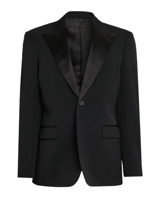 Men 's Grain de Poudre Wool Tuxedo Jacket