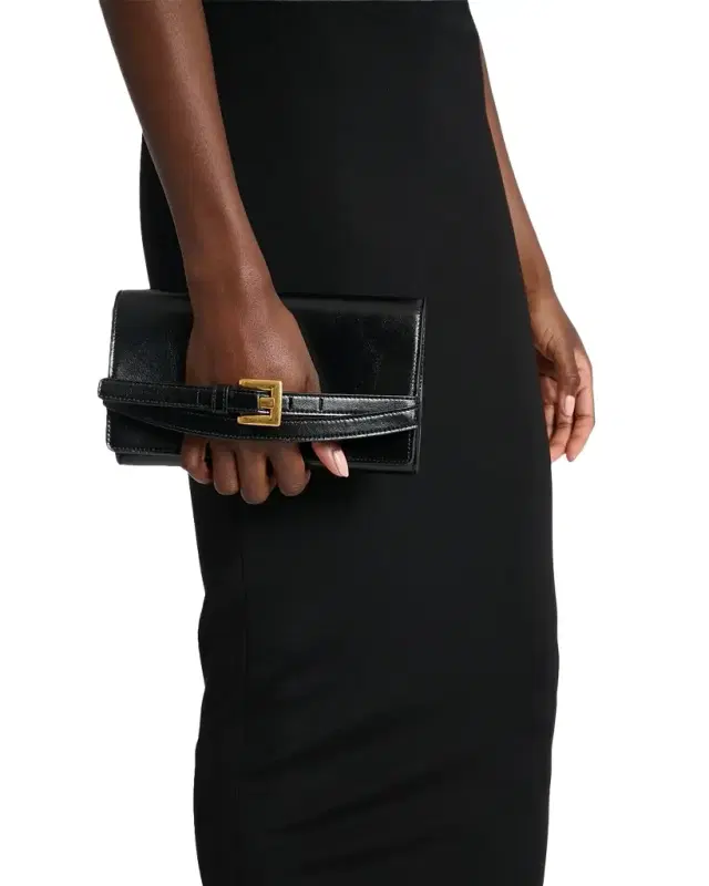 Shuffle Belted Wallet on Chain in Leather