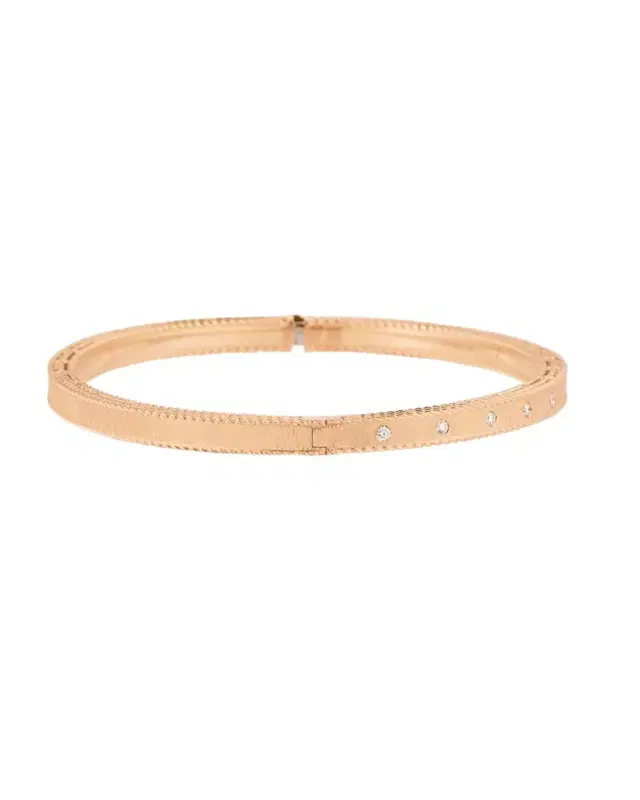 Princess 18k Rose Gold Diamond Bangle