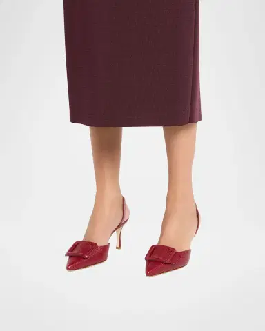 Manolo Blahnik 70mm Mayslibi Embossed Leather Slingback Pumps | Thumbnail 6 Manolo Blahnik 70mm Mayslibi Embossed Leather Slingback Pumps | Thumbnail 6