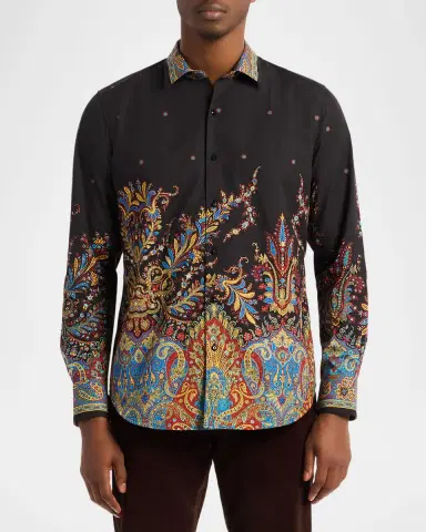 Robert Graham Men's Cotton Taj Mahal Button-Down Shirt | Thumbnail 3 Robert Graham Men's Cotton Taj Mahal Button-Down Shirt | Thumbnail 3