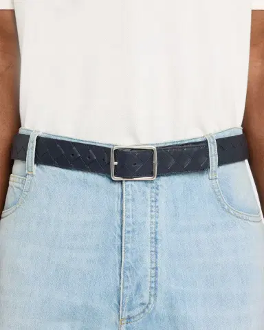 Bottega Veneta Men's Intrecciato Reversible Leather Belt | Thumbnail 2