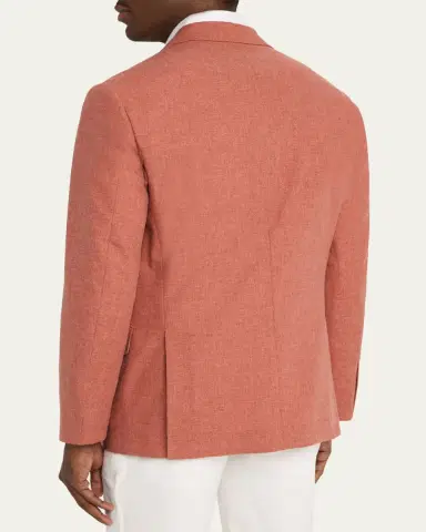 Brunello Cucinelli Men's Wool, Cotton and Silk Two-Button Blazer | Thumbnail 3