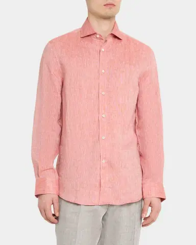 Brunello Cucinelli Men's Linen Classic Fit Button-Down Shirt | Thumbnail 17 Brunello Cucinelli Men's Linen Classic Fit Button-Down Shirt | Thumbnail 17