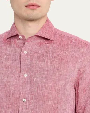 Brunello Cucinelli Men's Linen Classic Fit Button-Down Shirt | Thumbnail 22 Brunello Cucinelli Men's Linen Classic Fit Button-Down Shirt | Thumbnail 22