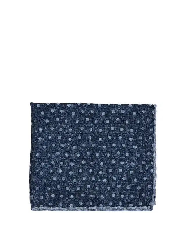 Brunello Cucinelli Men's Geometric Circle Silk Pocket Square