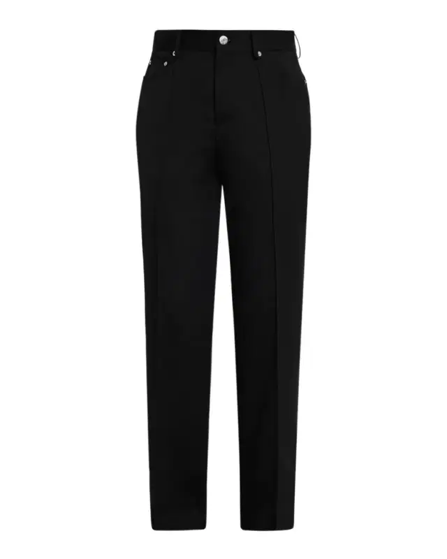 Men 's Straight-Leg Pintuck Pleated Five-Pocket Trousers