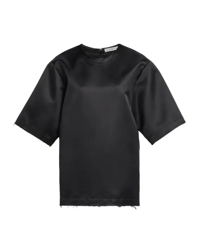 Short-Sleeve Oversized Satin Shirt