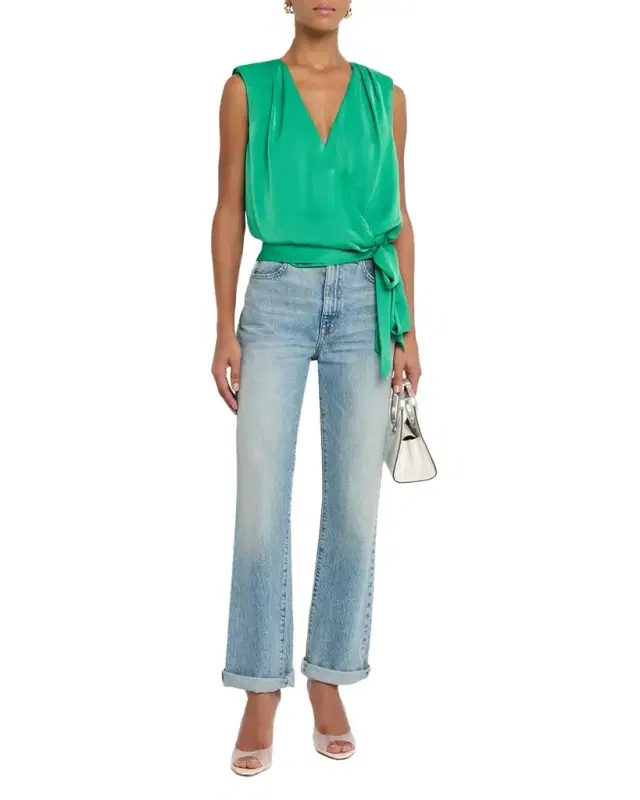 Salina Satin Wrap Blouse