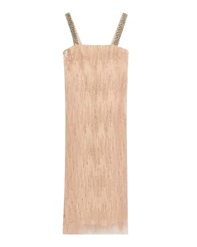 Eila Bead & Sequin-Embroidered Tulle Midi Dress