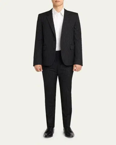 Alexander McQueen Men's Metallic Hairline Stripe Single-Breasted Sport Coat | Thumbnail 2 Alexander McQueen Men's Metallic Hairline Stripe Single-Breasted Sport Coat | Thumbnail 2