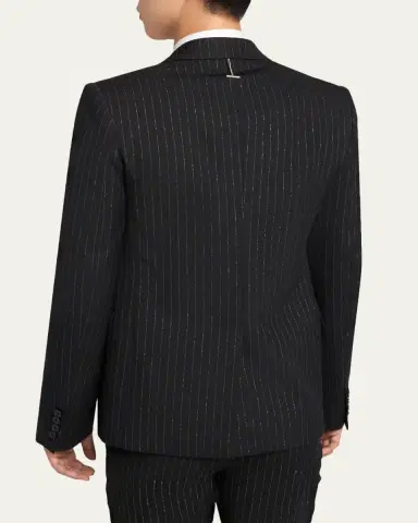 Alexander McQueen Men's Metallic Hairline Stripe Single-Breasted Sport Coat | Thumbnail 3 Alexander McQueen Men's Metallic Hairline Stripe Single-Breasted Sport Coat | Thumbnail 3