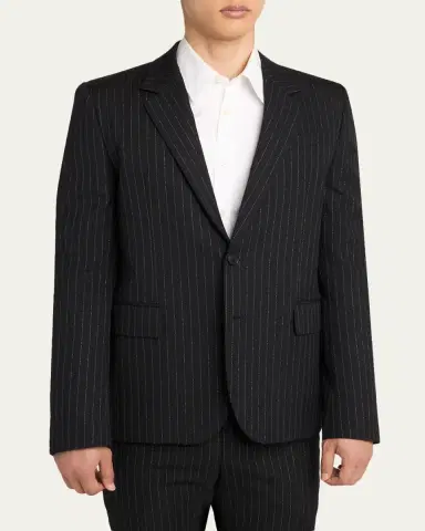 Alexander McQueen Men's Metallic Hairline Stripe Single-Breasted Sport Coat | Thumbnail 4 Alexander McQueen Men's Metallic Hairline Stripe Single-Breasted Sport Coat | Thumbnail 4