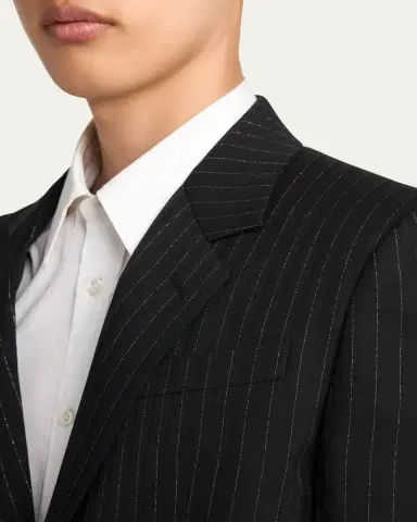 Alexander McQueen Men's Metallic Hairline Stripe Single-Breasted Sport Coat | Thumbnail 5 Alexander McQueen Men's Metallic Hairline Stripe Single-Breasted Sport Coat | Thumbnail 5