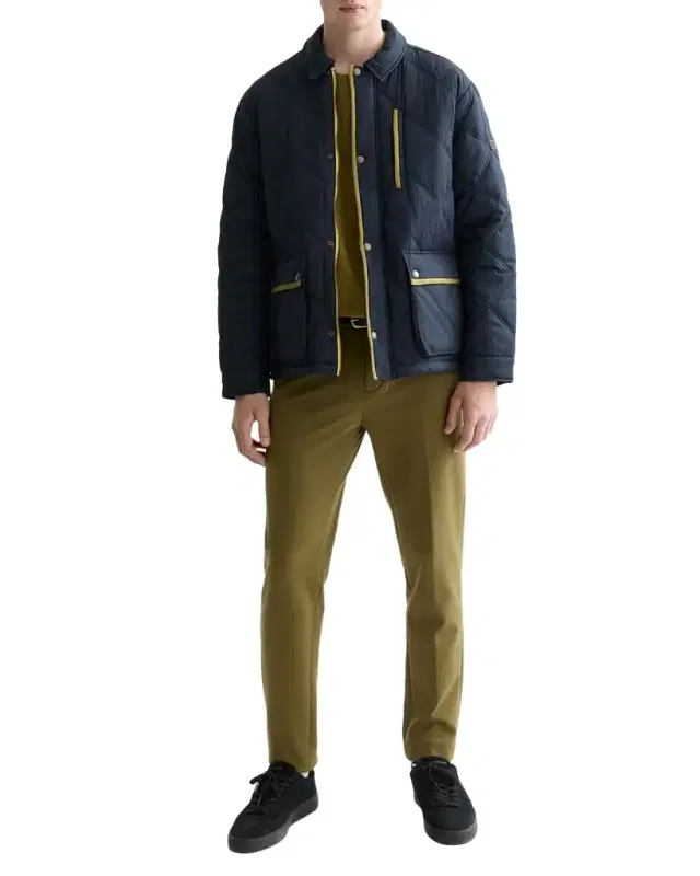 Men 's Lightweight Quilted Jacket with Tape Trim