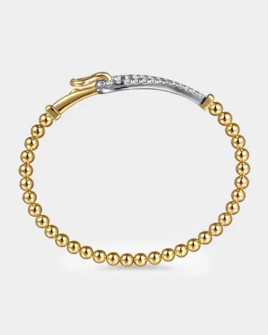 Gabriel & Co 14K White and Yellow Gold Diamond Loop Bujukan Bangle | Thumbnail 2 Gabriel & Co 14K White and Yellow Gold Diamond Loop Bujukan Bangle | Thumbnail 2