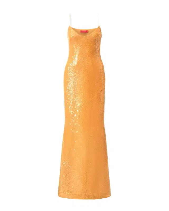 Glora Sequined V-Neck Gown