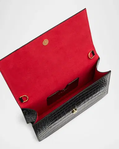 Alexander McQueen Skull Croc-Embossed Leather Shoulder Bag | Thumbnail 3