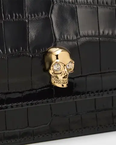 Alexander McQueen Skull Croc-Embossed Leather Shoulder Bag | Thumbnail 5