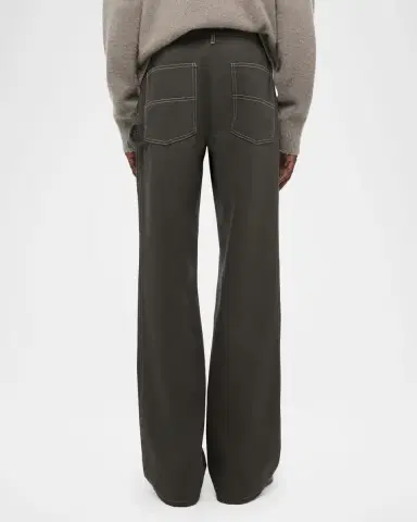 Helmut Lang Men's Twill Straight-Leg Contrast Stitch Utility Pants | Thumbnail 2 Helmut Lang Men's Twill Straight-Leg Contrast Stitch Utility Pants | Thumbnail 2
