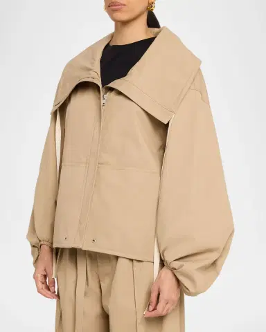 Co Rolled Collar Cotton Twill Oversized Jacket | Thumbnail 3