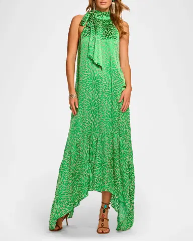 Ramy Brook Nickola Satin Halter Dress | Thumbnail 2