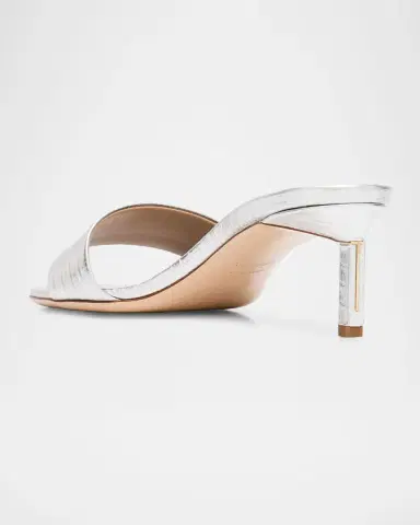 Tom Ford 55mm Embossed Metallic Leather Kitten-Heel Mules | Thumbnail 3