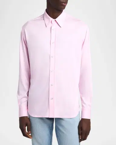 Tom Ford Men's Silk and Cotton Jersey Button-Down Shirt | Thumbnail 3